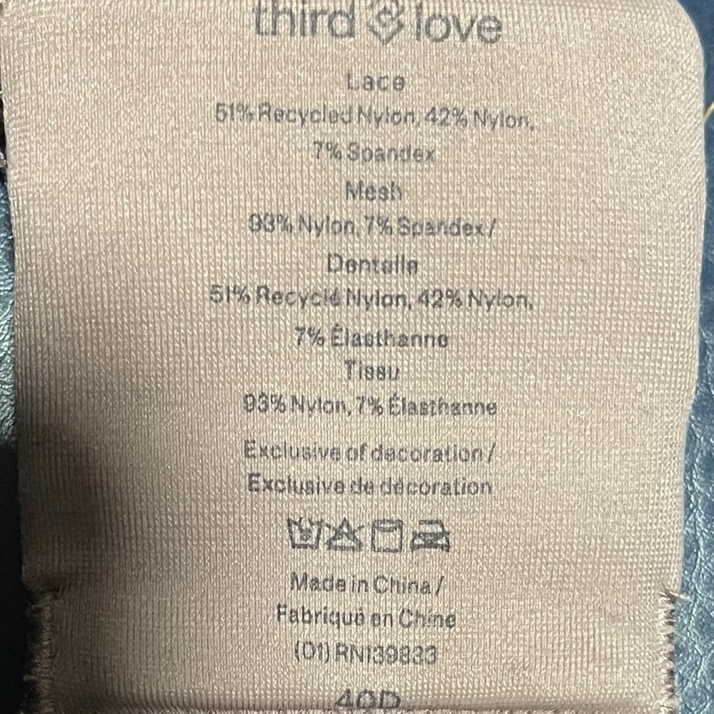 ThirdLove 24/7 lace contour plunge bra mauve floral lace overlay size 40D - Picture 4 of 5